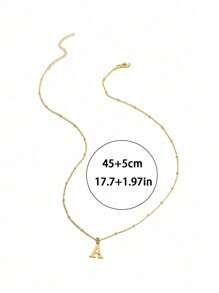 1pc Women Tiny Letter A-Z Initial Letter Necklaces Golden Plated Stainless Steel Engraved Letter Necklace Aesthetic Birthday Valentine's Day Gift Jewelry Valentines,Mom,Mother,Mother's Day,Gift