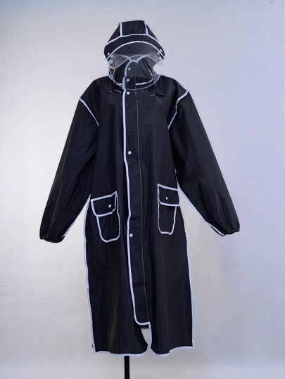 Long Motorcycle/Bicycle Rain Poncho, Full Body Coverage Waterproof Rain Coat, Adults Rain Jacket For Cycling, Hiking, Travel In Rainy Weather Summer Cooling,Beach,Travel