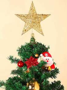 1pc Star Christmas Tree Toppers Decor, Glitter Star Tree Topper For Festive Xmas Tree Decorations, Holiday Party Indoor Decor,Christmas