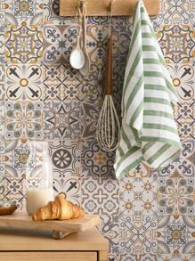 1 Cuộn Trang trí nhà bếp phong cách Bohemian cổ điển, chống thấm nước và dầu, dễ lau chùi và chịu nhiệt độ cao, bóc ra và dán lại, có thể dán vào phòng khách, phòng ngủ, trang trí cải tạo nhà bếp và phòng tắm, 11,81X47,24 inch/11,81*94,49 inch/11,81*141,73 inch, Nhãn dán, Decal dán tường, Decal dán vinyl để trang trí nhà cửa, vật dụng trang trí mùa xuân làm mới ngôi nhà của bạn, Miếng dán trang trí Rama - Nhiều màu - Xem 7