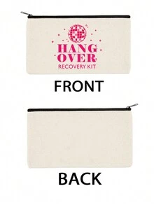 1 个可重复使用的帆布拉链袋生日单身派对礼物婚礼宿醉工具包袋粗麻布袋应急包装袋礼品袋礼品袋经典恢复工具包袋口红、刷子、护肤品、手机、硬币、小物品的生存袋，适用于家庭、礼物、度假和节日万圣节圣诞节多功能用途 - 彩色 - 查看 6