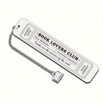 1pc Bookworm Club Stainless Steel Bookmark: The Perfect Gift For Readers - Valentine's Day, Birthday, Or Any Occasion Back To School