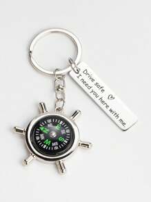 Personalized Custimized Drive Key Chains With Bar Pendant Stainless Steel Keychain Motorcycle, Car, Scooter, Aircraft, Truck, Steering Wheel, Compass Transportation Keychains BF Gift Husband
