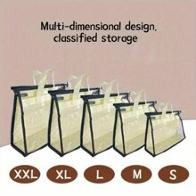 1 Fashionable Transparent Dust-Proof Storage Bag Set, Wardrobe Hanging Organizer, Space-Saving Sealed Storage Solution For Home And School Dormitories, Dust-Proof Bag, Wardrobe Storage Hanging Bag, Bag Storage Bag Magic Tool, Moisture-Proof Bag, Luxury Storage Bag, Transparent Anti-Mold Wardrobe Leather Bag Hanging Bag