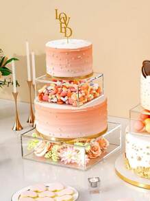 1 cái Đế bánh Acrylic, Đế trưng bày bánh trong suốt nhiều lớp, Đế tráng miệng cho bữa tiệc - trong suốt - Xem 4