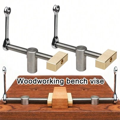 1 Set Woodworking Bench Clamp, 19mm Stainless Steel Quick Release Vise, Rapid Adjustable Workbench Clamping Tool Kit