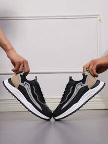 Men's New Autumn/Winter Soft Bottom Casual Sports Shoes, Outdoor Anti-Slip Wear-Resistant Hiking Shoes - Black - View 3