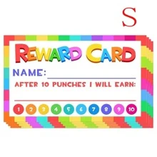 50 unidades/pacote de cartões perfurados de recompensa de papel para crianças, incentivos para sala de aula, materiais para professores, cartões de fidelidade para gerenciamento de comportamento - Multicolorido - Ver 2