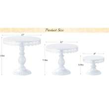3Pcs Cake Stand, White/Gold Cake Stand Set Diameter 8" 10" 12", Perfect Dessert Table Display Set, Cupcake&Cake Stands For Party, Wedding, Birthday, Shower, Celebration - KemTrắng - Xem 5