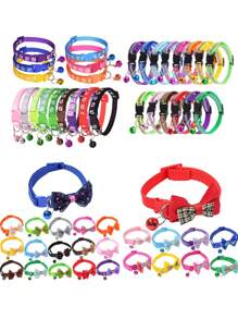 Collares reflejantes para mascotas (gatos y perros) con lazo ajustable en forma de campana, correa universal