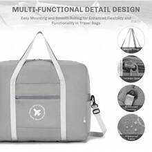 Cabin Bag 45x36x20 New Foldable Travel Duffle Bag Carry-On Hand Luggage Small Under-Seat Lightweight Holdall Suitcase Handbag - Black - View 3