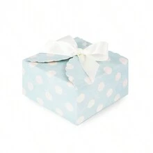 10pcs Plain Simple Square Handmade Foldable Gift Boxes, Candy-Colored Bow Ribbon Small Paper Gift Boxes - 10pcs - View 9