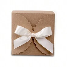 10pcs Plain Simple Square Handmade Foldable Gift Boxes, Candy-Colored Bow Ribbon Small Paper Gift Boxes - 10pcs - View 8