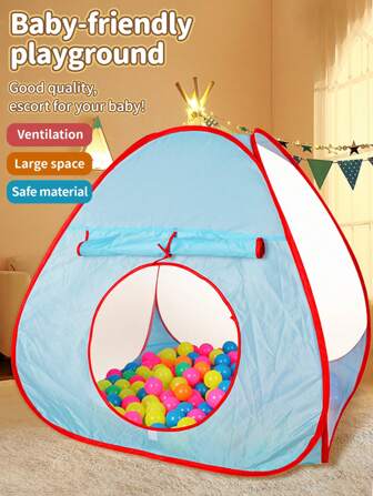 1 件 35.4 英寸儿童帐篷，透气网眼，可折叠，室内/户外公主游戏屋，儿童逼真露营帐篷，可折叠，便携（不含海洋球）