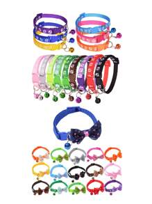 Collares reflejantes para mascotas (gatos y perros) con lazo ajustable en forma de campana, correa universal