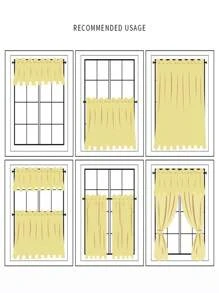 1Piece Chic Rainbow Vintage With Bottom Pompon Lacework Tulle Short Curtains,Rod Pocket Design For Kitchen Cabinet Dust Shelter & Bedroom Window Decoataion