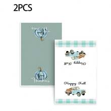 منشفة يد مخصصة للخريف 2قطعة، منشفة غسيل أطباق مطبخ مخصصة للخريف، منشفة يد للحمام، ديكورات مطبخ وحمام للخريف وعيد الشكر، هدايا  وهالوين - متعدد الألوان - مشاهدة 7