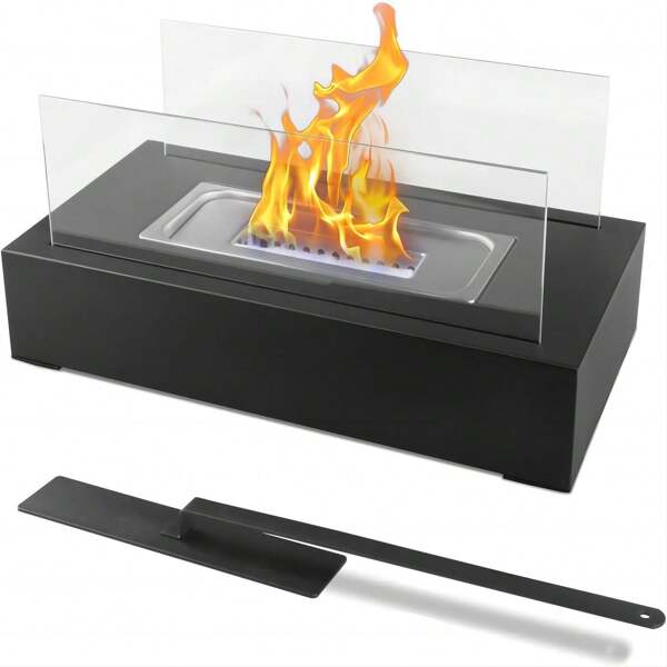 1 Pieza Chimenea de escritorio rectangular para interiores y exteriores, chimenea portátil mini para jardín, patio, regalos de Navidad