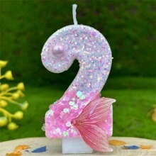 Velas Digitas de Cauda de Sereia Rosa Brilhante, Velas de Aniversário Criativas DIY para Decoração de Bolo, Festa e Decoração Doméstica - Multicolorido - Visão 15