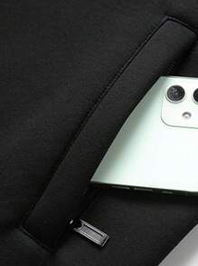 Plus Fleece Thick Stand Collar Mid-Aged Dad Jacket, Windproof Warm Outdoor Sports Zip-Up Pockets Coat For Boyfriend Style Men