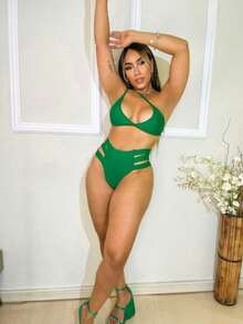 SHEIN IN BRAZIL Neon Bikini With Lined Cups Panties With Wide Straps Small/Foreign/Swimwear/Swimsuit/Full/Fast Direct Shipping - Hồng - Xem 11