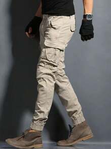 CARGO JOGGER Pants With Side Pocket With Elastic Streetwear - 米色 - 查看 1