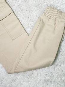 CARGO JOGGER Pants With Side Pocket With Elastic Streetwear - 米色 - 查看 3
