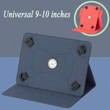 360度旋转通用平板电脑保护套 带弹力角皮质保护套 适用于9寸-10寸7寸-8寸平板电脑保护套 通用平板电脑保护套 防滑条纹 支持触屏平板电脑 - 黑色 - 查看 9