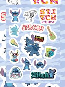 Disney 8 piezas Pegatinas de Lilo y Stitch ¡Rompecabezas DIY! Decoración de dibujos animados impermeables de PVC para equipaje, guitarra, vaso de agua, estuche de teléfono, computadora portátil, regalo