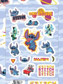 Disney 8 piezas Pegatinas de Lilo y Stitch ¡Rompecabezas DIY! Decoración de dibujos animados impermeables de PVC para equipaje, guitarra, vaso de agua, estuche de teléfono, computadora portátil, regalo