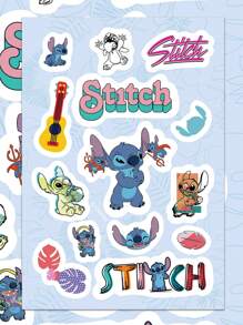 Disney 8 piezas Pegatinas de Lilo y Stitch ¡Rompecabezas DIY! Decoración de dibujos animados impermeables de PVC para equipaje, guitarra, vaso de agua, estuche de teléfono, computadora portátil, regalo