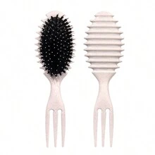 1pc Defining Curling Brush, Suitable For Curling Hair, Reducing Pulling, Shaping And Defining Curling Hair, Professional Makeup Brush For Men And Women - Multicolor - View 9
