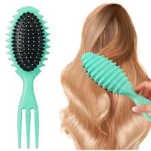 1pc Defining Curling Brush, Suitable For Curling Hair, Reducing Pulling, Shaping And Defining Curling Hair, Professional Makeup Brush For Men And Women - Multicolor - View 2