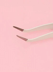 White Minimalist Eyelash Tweezers, Straight And Angled Tips, Two Styles Available, Finely Designed To Meet Various Needs. Thickened Steel Material, High Hardness, Good Elasticity, Durable. Comes With Protective Cover To Avoid Hand Injury. Comfortable Fit. - White - View 5