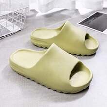 Ultra-Soft Pillow Slides Slippers Lightweight Thickened Quick-Drying Shower Shoes For Men Women Non-Slip Casual Home Pillow Slides Platform Slide Sandals For Indoor And Outdoor - Green - View 3