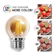 Aigostar Vintage Bombilla LED E27, 6W Equivalente a 43W,Luz Cálida 2200K, 520lm, G45 Bombilla Filamento Led,No Regulable,5 Pieza - Blanco Cálido - Ver 5