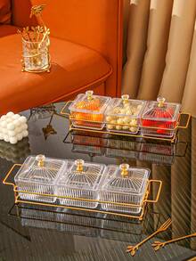 1 set de botes de almacenamiento y bandejas de plástico de uso múltiple, organizador de almacenamiento para la cocina del hogar - Multicolor - Ver 9