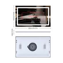 LUVODI Rectangle LED Bathroom Mirror Wall Vanity Mirror With Bluetooth Speaker Date/Time/Temp Display, Dimming Light Front-Lit And Backlight, Defog - 美規A型插(110-127V) - 查看 7