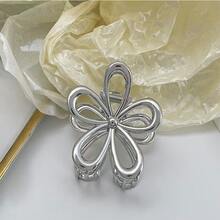 Silver Metallic Liquid Metal Hair Claw Clip - Silver - View 5