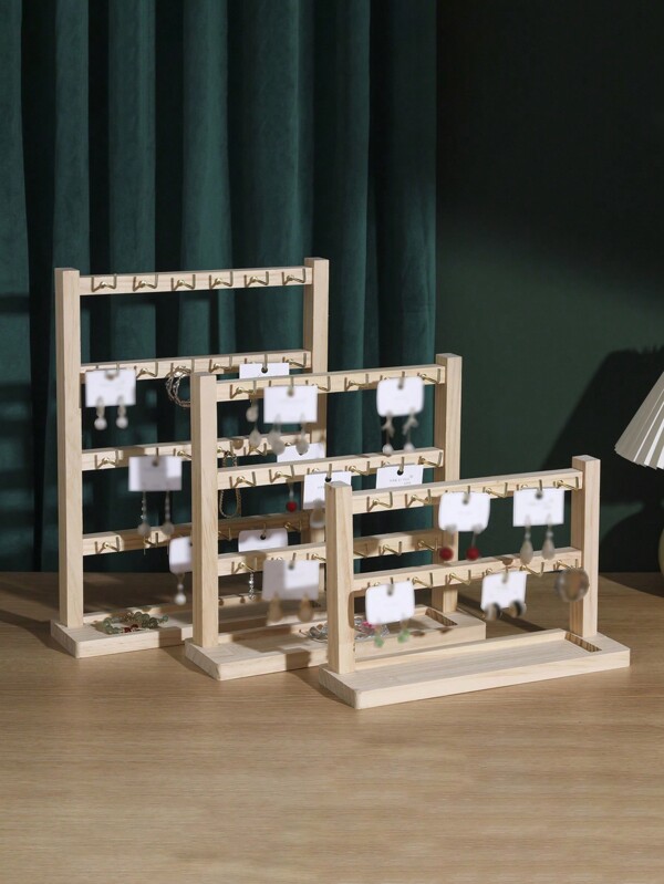 1pc Multi Functional Accessories, Keychain Display Rack, Solid Wood Hook Jewelry Display Rack, Small Accessory Hanging Rack, Hook Earrings Display Rack Bracelet Back To School