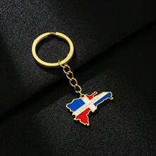 1入多明尼加地圖鈦鋼墜子項鍊，不分男女的不銹鋼情侶項鍊，紀念日配件 - 地圖 - 查看 4