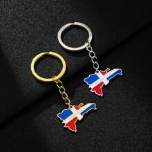 1入多明尼加地圖鈦鋼墜子項鍊，不分男女的不銹鋼情侶項鍊，紀念日配件 - 地圖 - 查看 2