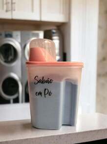 Kit Of 2 Washing Powder Organizers With Measuring Cup For Decorated Storage - Màu Hồng baby - Xem 4