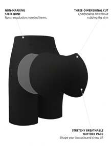 1pc Women Slimming Waist Seamless Butt Lift Shapewear Padded Dress Enhancer Body Shaper, Christmas Dress Undergarment Tummy Control Flat Belly Sheath Pants Underwear Shorts Lingerie Briefs Waist Trainer Buttocks Padding Fake Pad Hip Shaper - Black - View 8