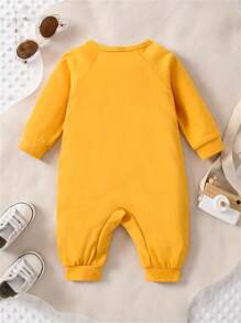 Baby Boy Adorable Animal 3D Print Long Sleeve Romper, For Fall/Winter