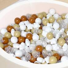 50 个球坑球，混合星星，2.15 英寸/5.5 厘米，柔软防压塑料玩具球，适用于球坑、儿童泳池水上玩具、婴儿围栏配件、幼儿球、派对玩具球、水上玩具球、万圣节装饰礼物 - 彩色 - 查看 25