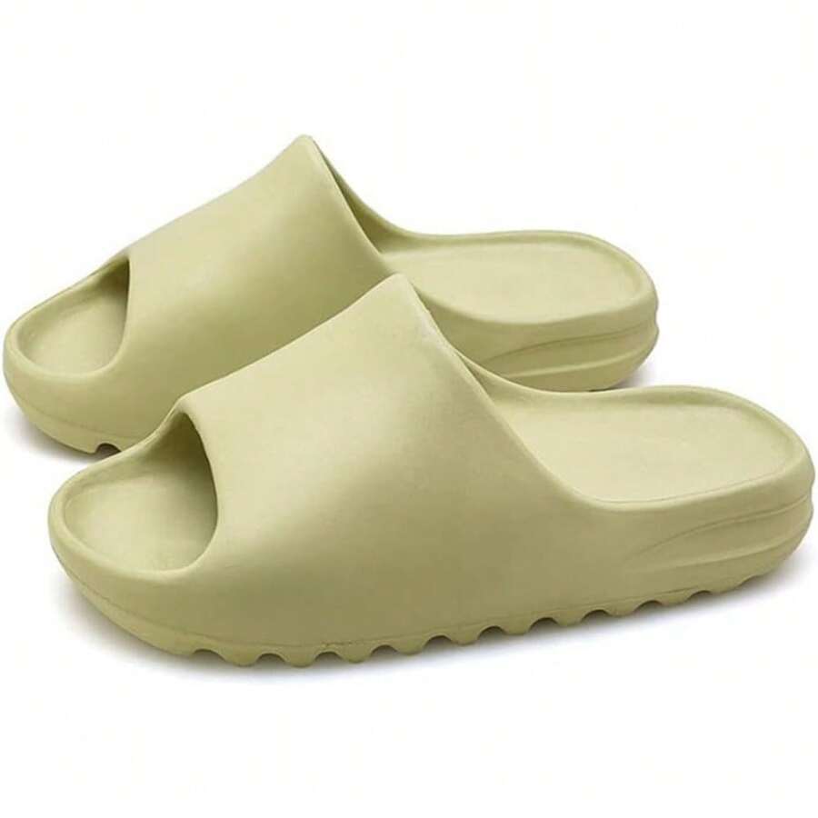 Ultra-Soft Pillow Slides Slippers Lightweight Thickened Quick-Drying Shower Shoes For Men Women Non-Slip Casual Home Pillow Slides Platform Slide Sandals For Indoor And Outdoor - Green - View 1