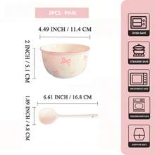 Set de vajilla de cerámica con moño rosa y blanco - 2/3 piezas, apto para dormitorio y hogar, regalo de Navidad, útiles escolares