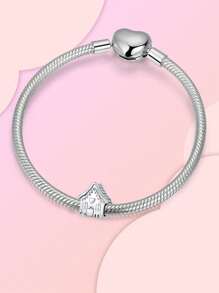 Silver Plated Charm Love Little House Flower Beads Charm Pendant Ball Suitable For Bracelets DIY Women's Jewelry