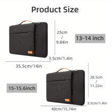 360° Protective Laptop Case Sleeve 15.6 Inch Computer Bag Notebook Bag Compatible With MacBook Pro 16, Asus Notebook, Side Open 13-14 Inch Messenger Bag With Handle - Black - View 8